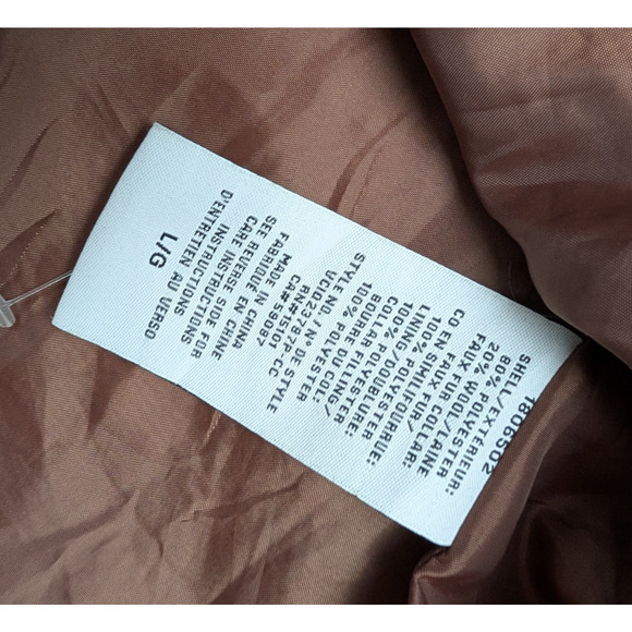 Vince Camuto Wool Coat Womens Large Plaid Shacket Overcoat Outdoors Jacket Brown - Picture 6 of 6